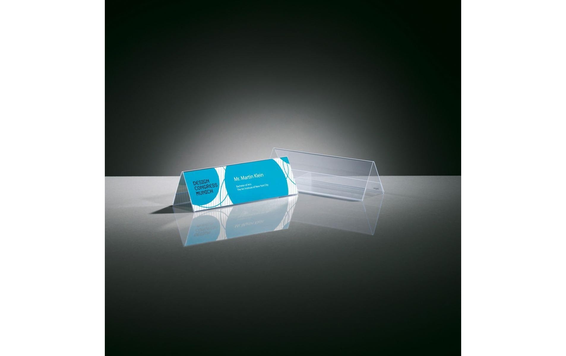 Sigel Tischaufsteller – 190 × 60 mm, transparent, Kunststoff, 5er-Pack