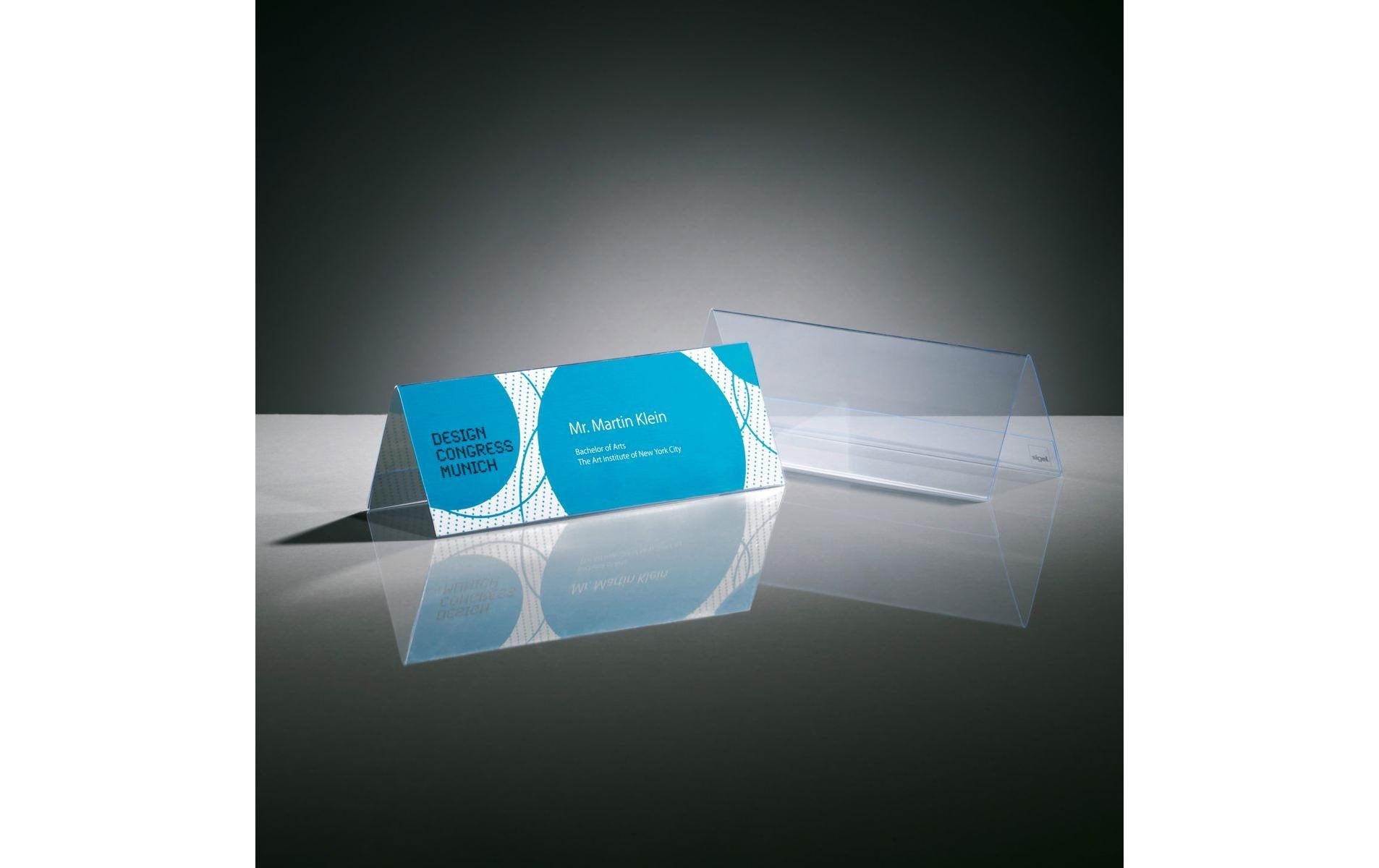 Sigel Tischaufsteller – 240 × 90 mm, transparent, Kunststoff, 5er-Pack