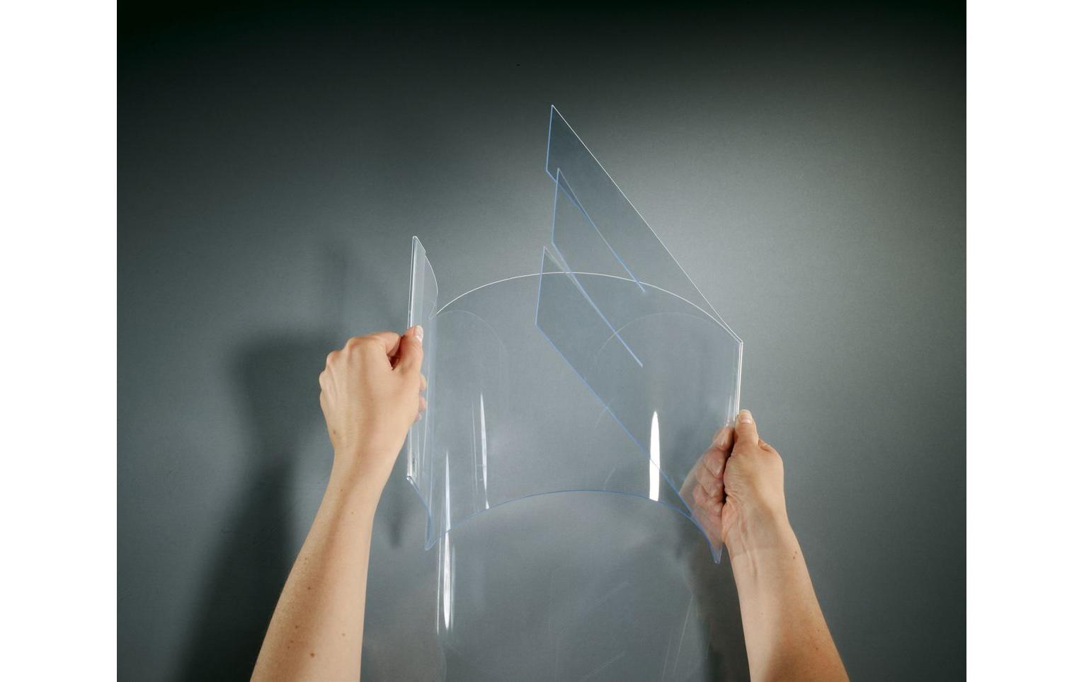 Sigel Tischaufsteller – für A4 Hochformat, transparent, Kunststoff, 220 × 150 × 335 mm