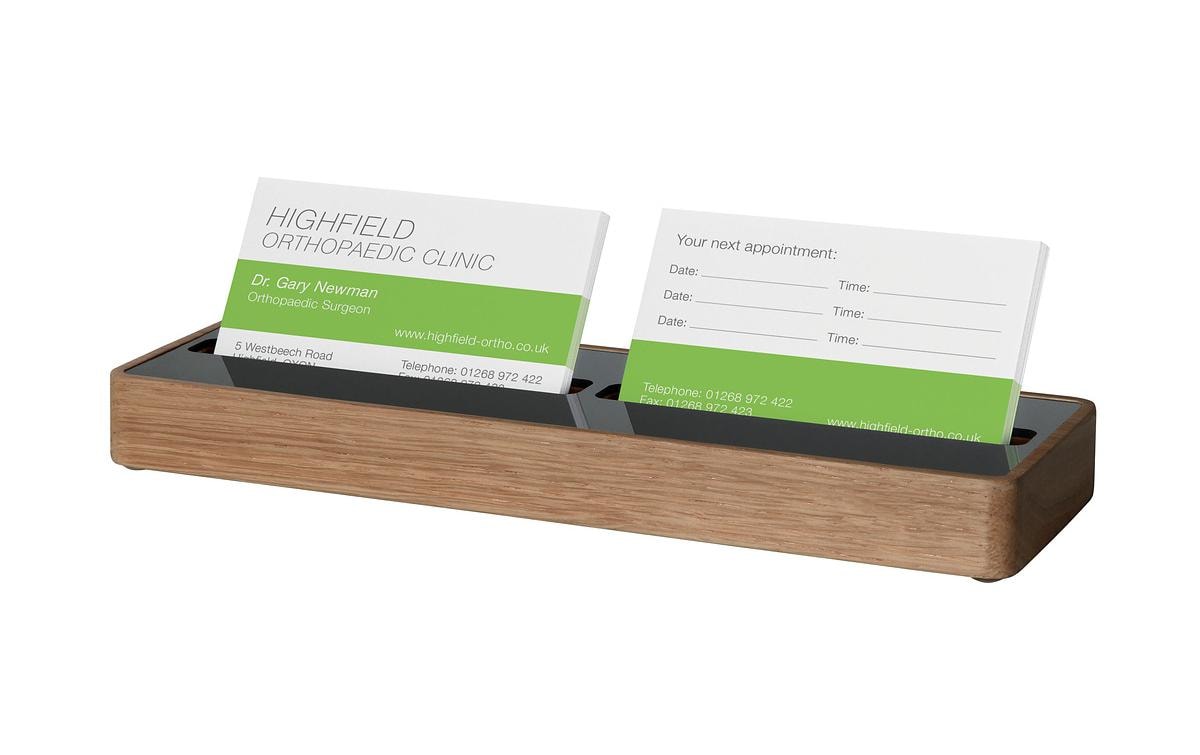Sigel Visitenkarten-Aufsteller – Holz, Eiche, 206 × 22 mm – für 60 Visitenkarten