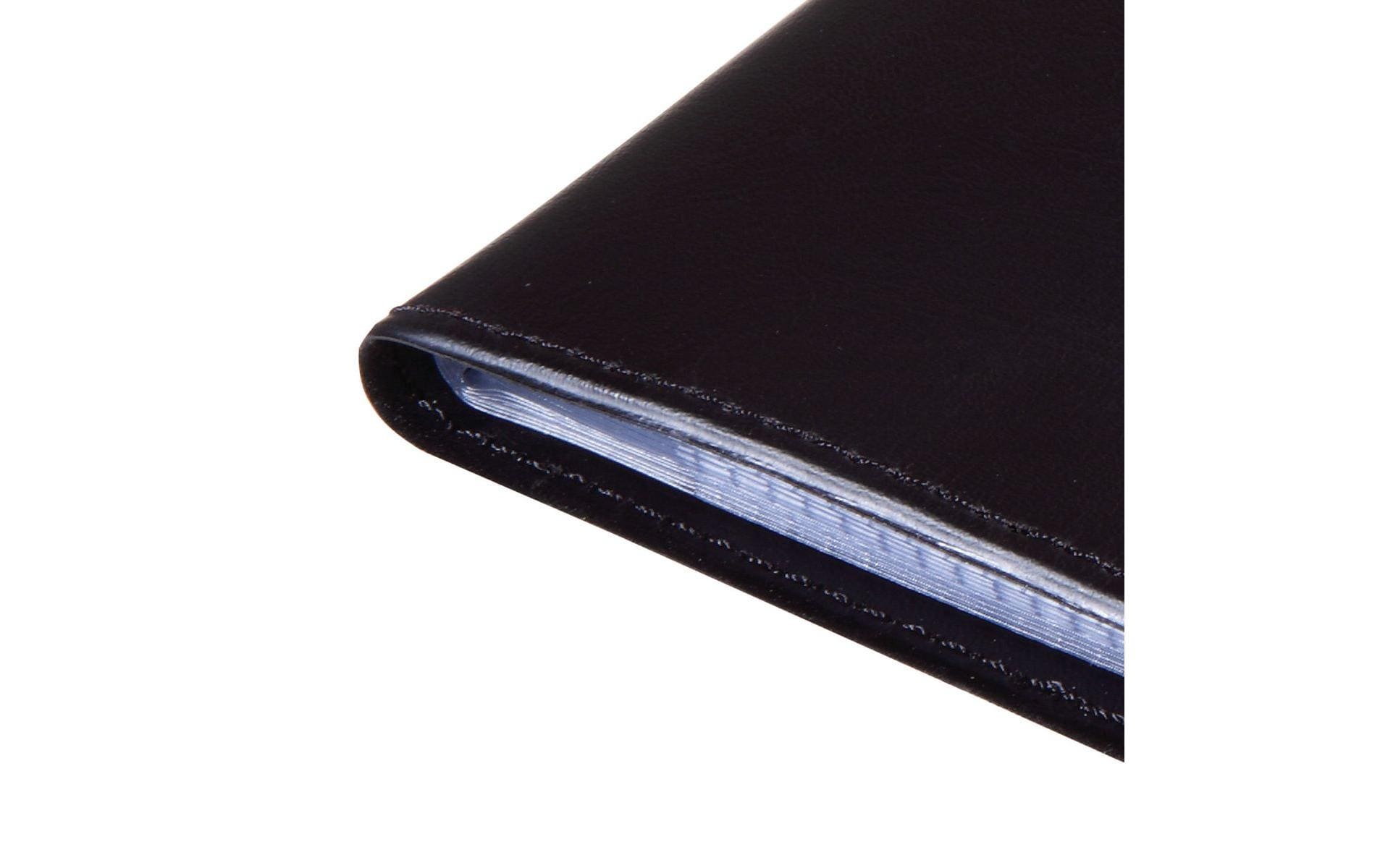 Sigel Visitenkartenalbum – 192 Karten, für Visitenkarten 90 × 58 mm, schwarz, Kunststoff