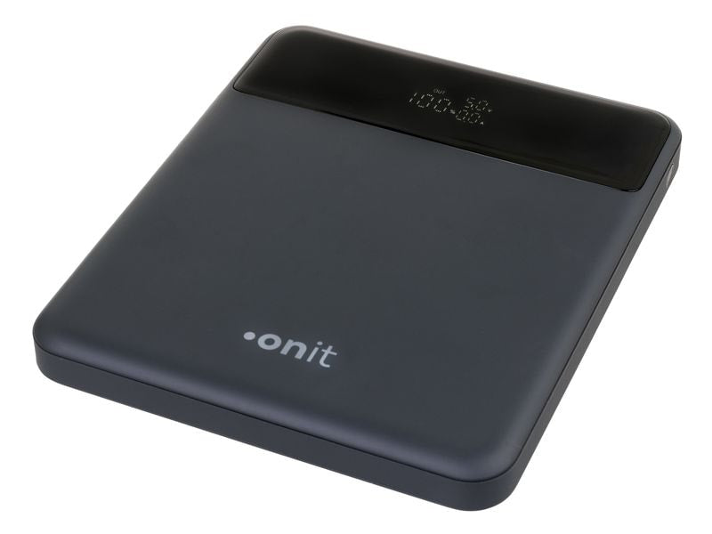 ONIT Powerbank 20000 mAh, PD 100 W, 2× USB-C, Durchgangsladung, Schwarz