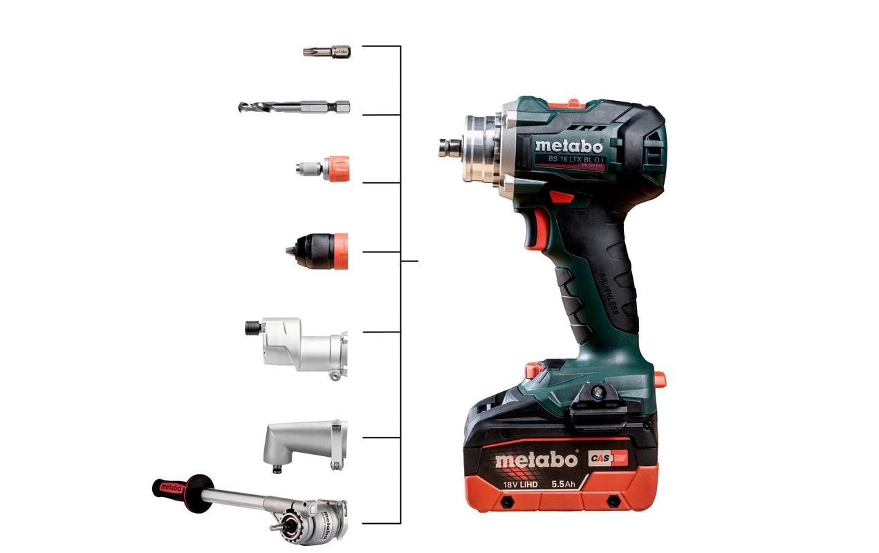 Metabo Akku-Bohrschrauber BS 18 LTX BL Q I/2 – 18 V (CAS) – Schnellspannbohrfutter (Ø 13 mm), 130 Nm – Solo