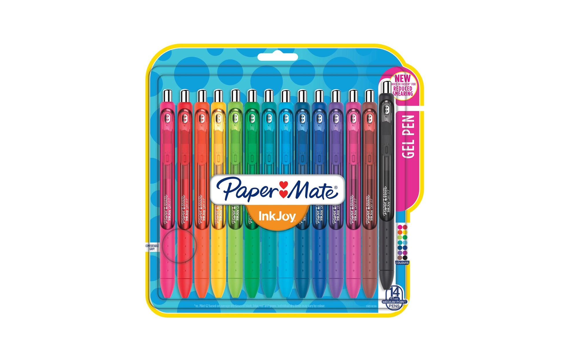 Papermate Paper Mate InkJoy Gel RT Gelschreiber 14er Set – sortierte Farben, Strichstärke 0,7 mm, schnelltrocknend