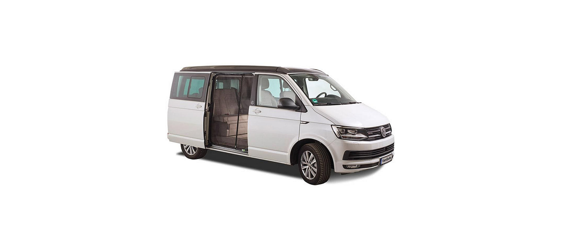 Van quito Vanquito Insektenschutznetz – Schwarz – Fiberglas – Magnetbefestigung – für VW T5/T6 (Fahrerseite links)