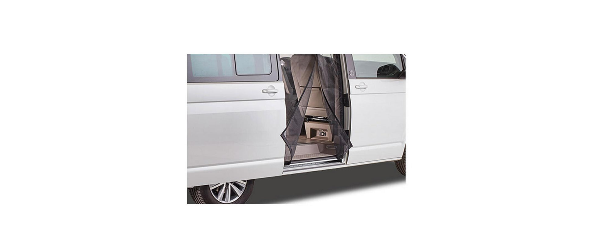 Van quito Vanquito Insektenschutznetz – Schwarz – Fiberglas – Magnetbefestigung – für VW T5/T6 (Fahrerseite links)