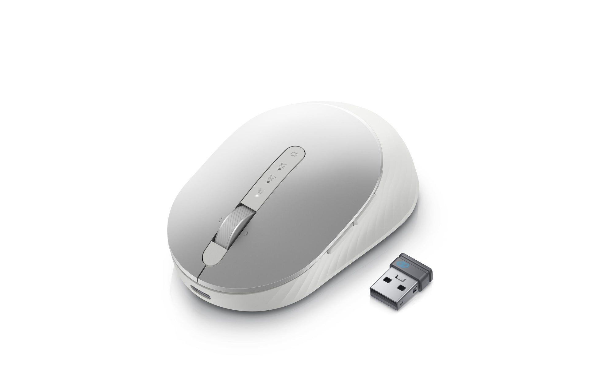 Dell MS7421W Business-Maus – kabellos, 1'600 dpi, 7 Tasten, für Rechtshänder, Easy-Switch, silber
