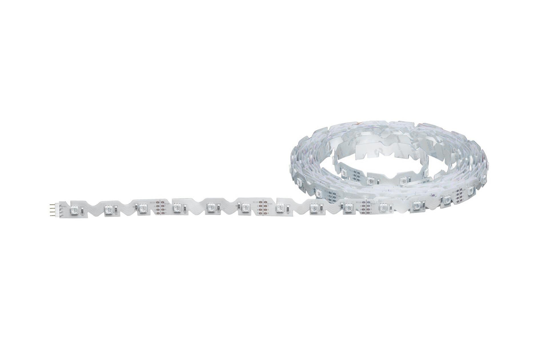 Paulmann LED-Strip FlexLED RGB 3D – 5 m, RGB, 26 W, dimmbar, weiss, Fernbedienung, inkl. Netzteil