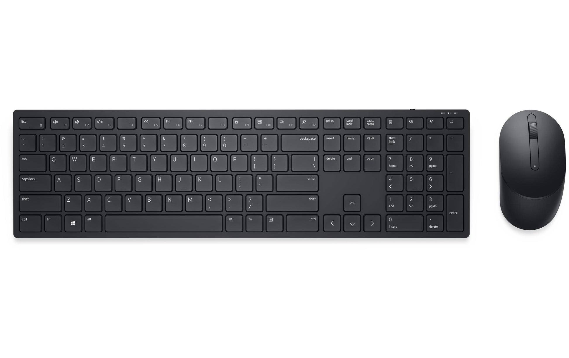 Dell KM5221 – Tastatur, kabellos (2,4 GHz), IT-Layout (IT), Fullsize (mit Ziffernblock), Scherenmechanik, schwarz