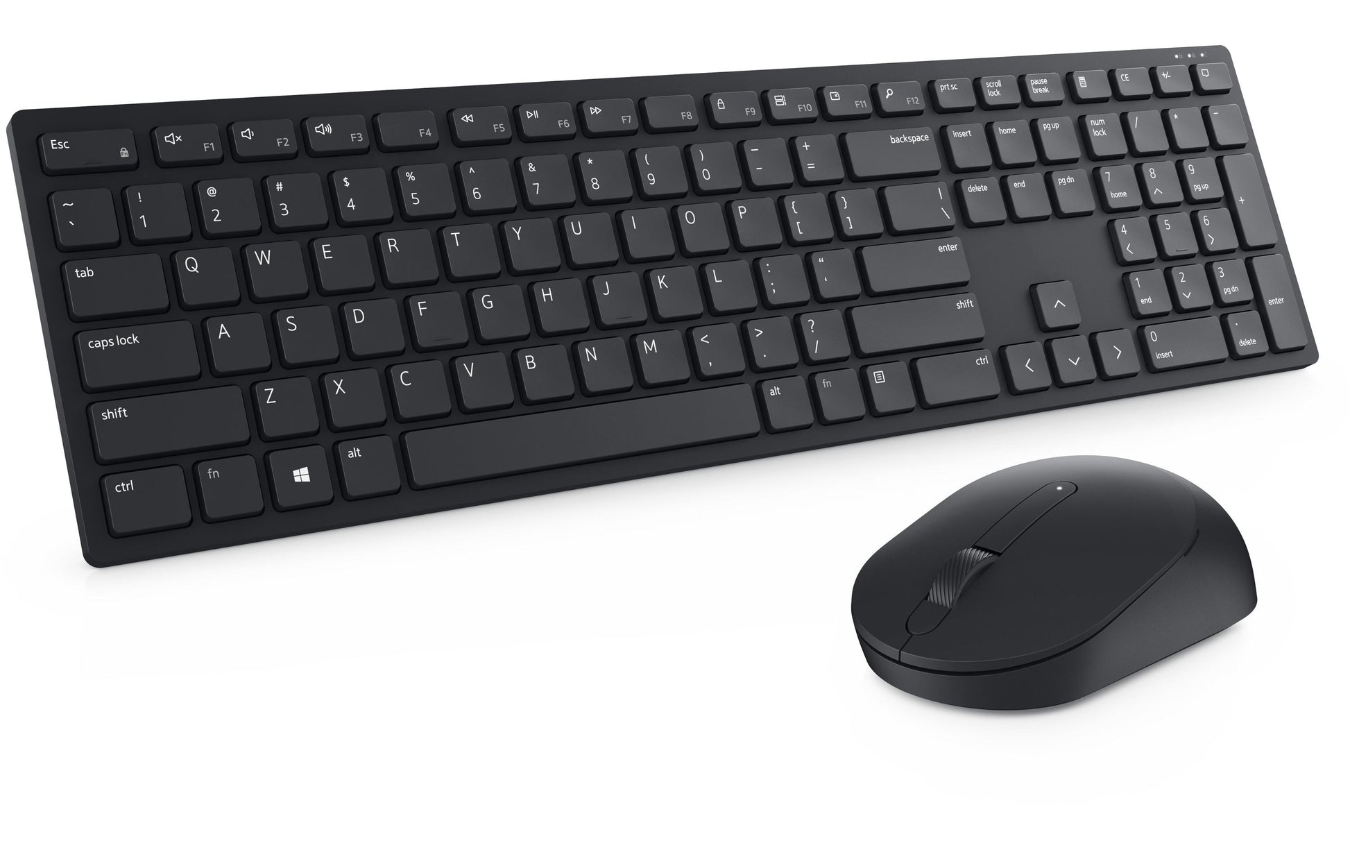 Dell KM5221 – Tastatur, kabellos (2,4 GHz), IT-Layout (IT), Fullsize (mit Ziffernblock), Scherenmechanik, schwarz