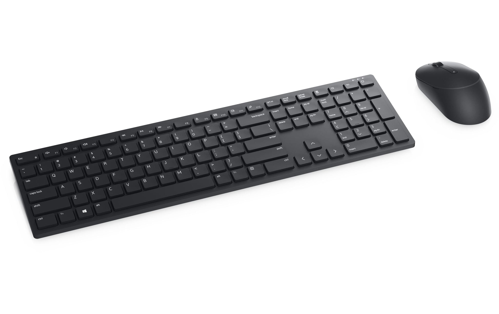 Dell KM5221 – Tastatur, kabellos (2,4 GHz), DE-Layout (DE), Fullsize (mit Ziffernblock), Schere, Schwarz