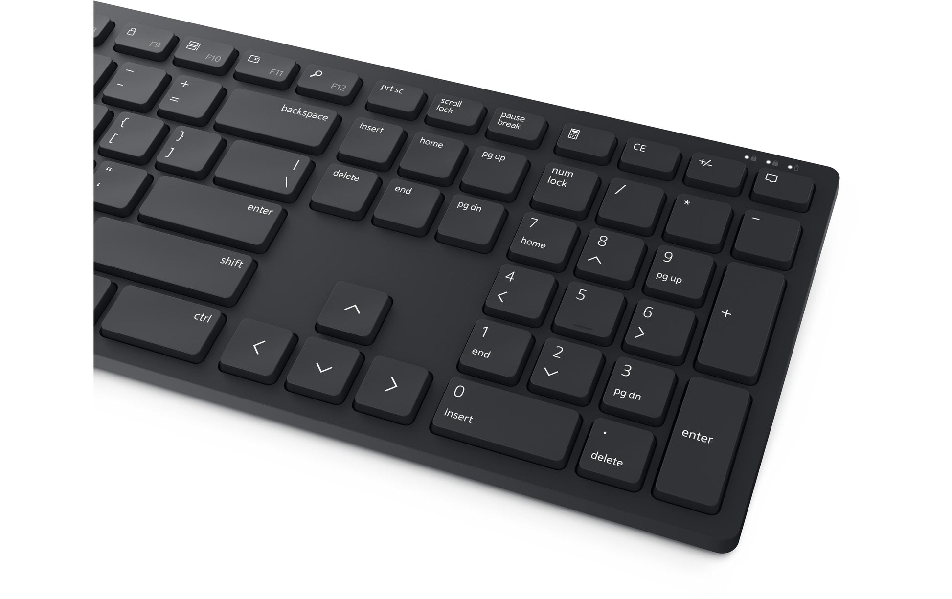 Dell KM5221 – Tastatur, kabellos (2,4 GHz), IT-Layout (IT), Fullsize (mit Ziffernblock), Scherenmechanik, schwarz