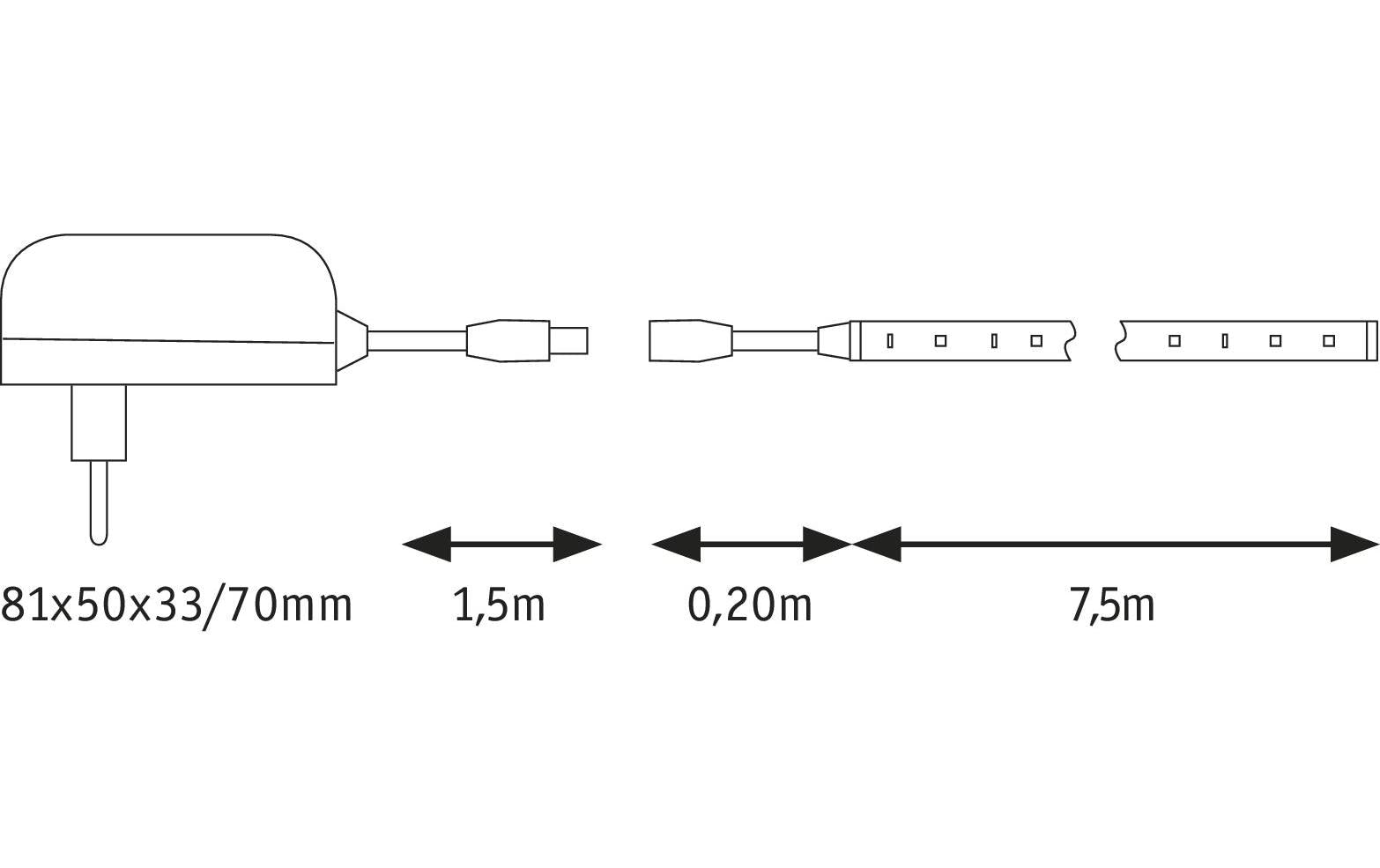 Paulmann LED-Strip – 2er Pack, 7,5 m, 2325 lm, 20 W, 6500 K, nicht dimmbar, weiss, inkl. Netzteil