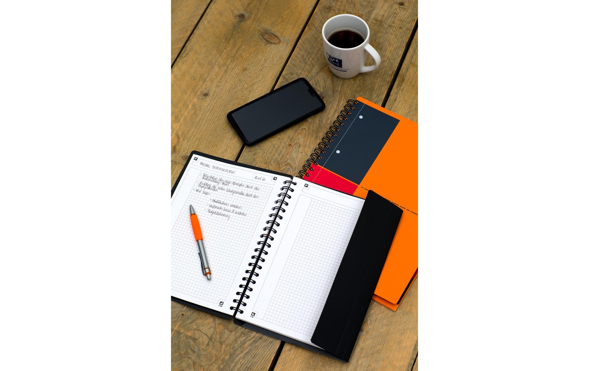 Oxford Spiralbuch, liniert, Spiralbindung, 160 Seiten, mikroperforiert, 80 g/m² – Orange, für SCRIBZEE App