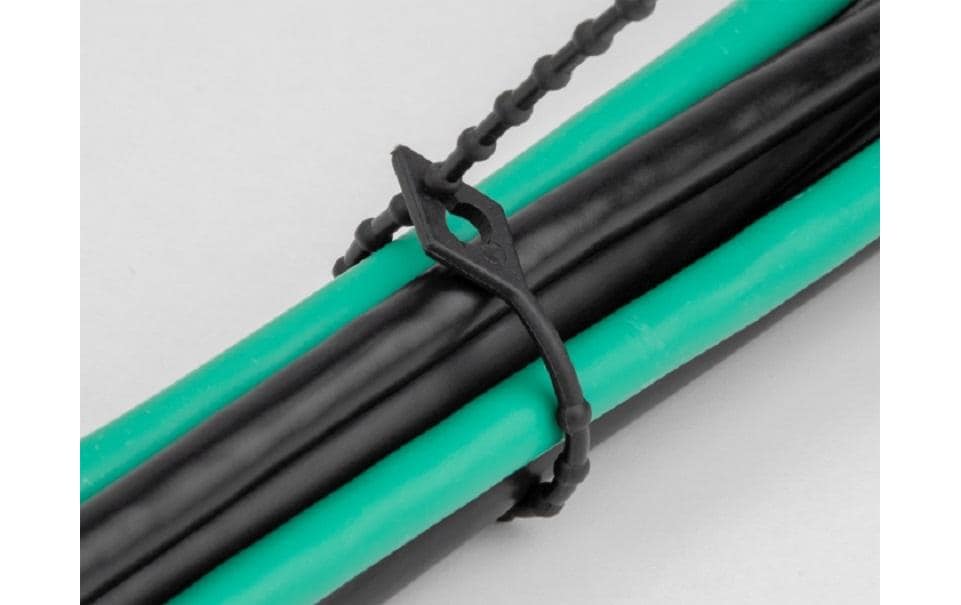 DeLOCK Kabelbinder, 2,4×200 mm, 100er-Pack, wiederverwendbar – schwarz