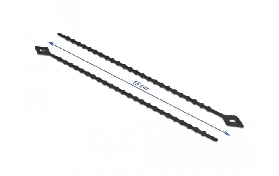 DeLOCK Kabelbinder 150 × 2,4 mm, Polyamid, Schwarz, Wiederverwendbar, 100 Stk.