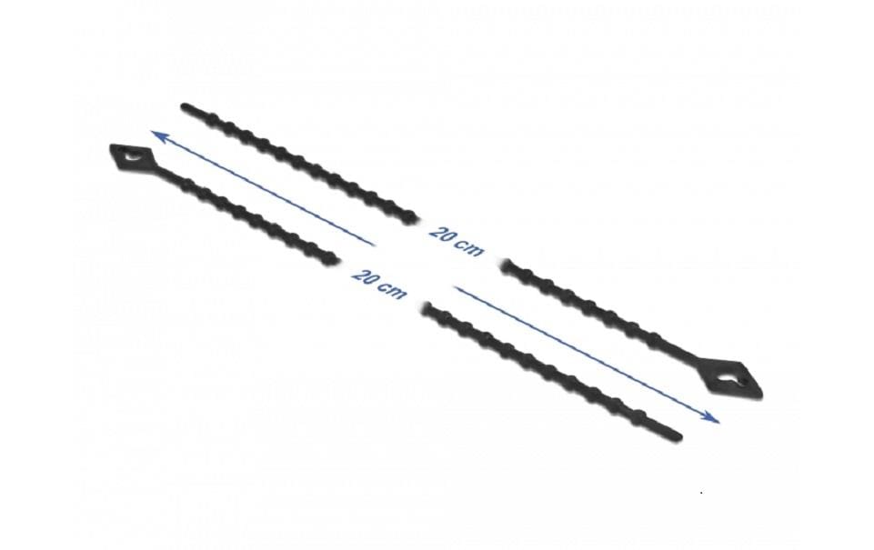 DeLOCK Kabelbinder, 2,4×200 mm, 100er-Pack, wiederverwendbar – schwarz