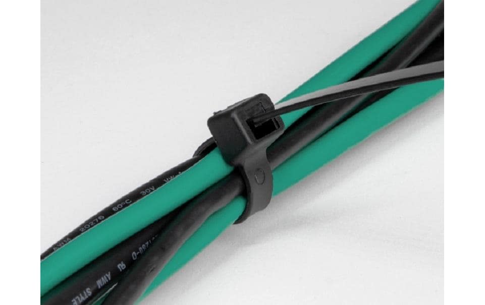 DeLOCK Kabelbinder – 4,8 mm × 0,38 m, Polyamid, Schwarz, mit paralleler Einführung, 100er-Pack