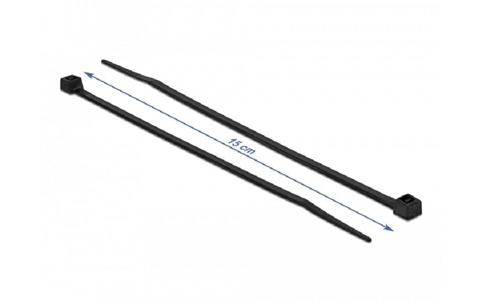 DeLOCK Kabelbinder, 150×3,6 mm, 100er-Pack, parallele Einführung – schwarz