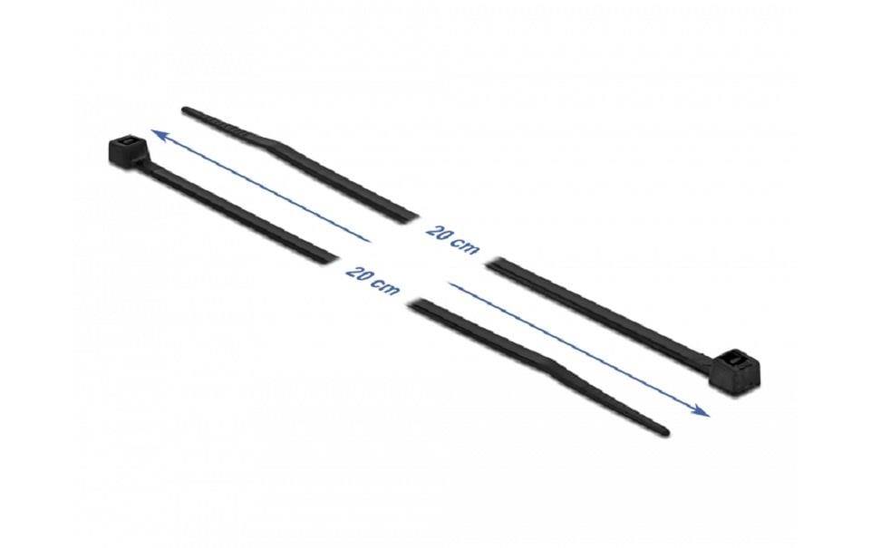 DeLOCK Kabelbinder, 200×3,6 mm, 100er-Pack, hitzebeständig – schwarz