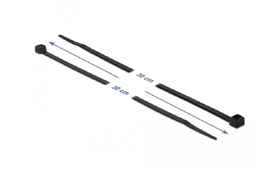 DeLOCK Kabelbinder 300×4,8 mm, 100er-Pack – schwarz
