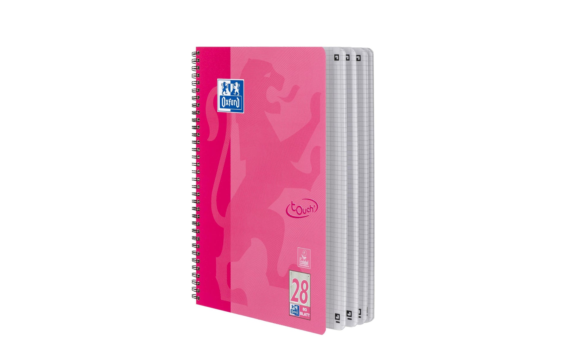 Elba Collegeblock, 220 × 295 mm, Karton, 80 Blatt, 4-fach gelocht, perforiert – Rosa, für SCRIBZEE App