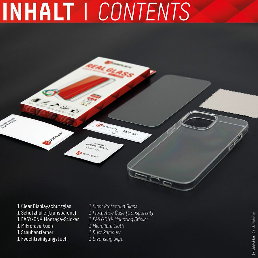 EVI Echtglas + Hülle – iPhone 6/7/8/SE (4,7") DISPLEX, Transparent