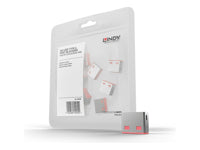 Lindy 10er-Set USB-Port-Schlösser Zubehörtasche – Rot