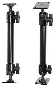 Brodit Sockelhalterung, Ø 20 mm Kugel, 360° drehbar – universal – Schwarz, Aluminium/Kunststoff