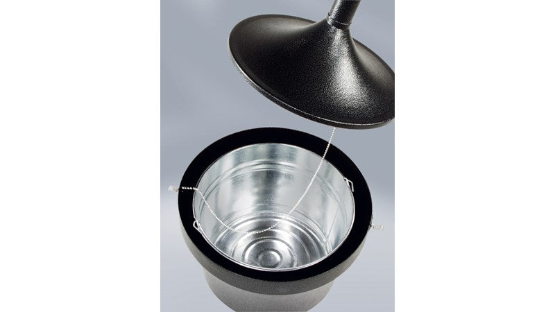 Rubbermaid Standascher FGR1639EHGR – Metall – schwarz – Ø 40,6 × 98,4 cm – mit Innenkübel