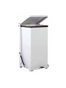 Rubbermaid Treteimer Defender – 90,8 l – Stahl – Weiss – Selbstlöschend