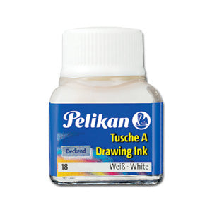 Pelikan Deckende weisse Tusche, 10 ml, für Reissfeder, Zeichenfeder & Pinsel