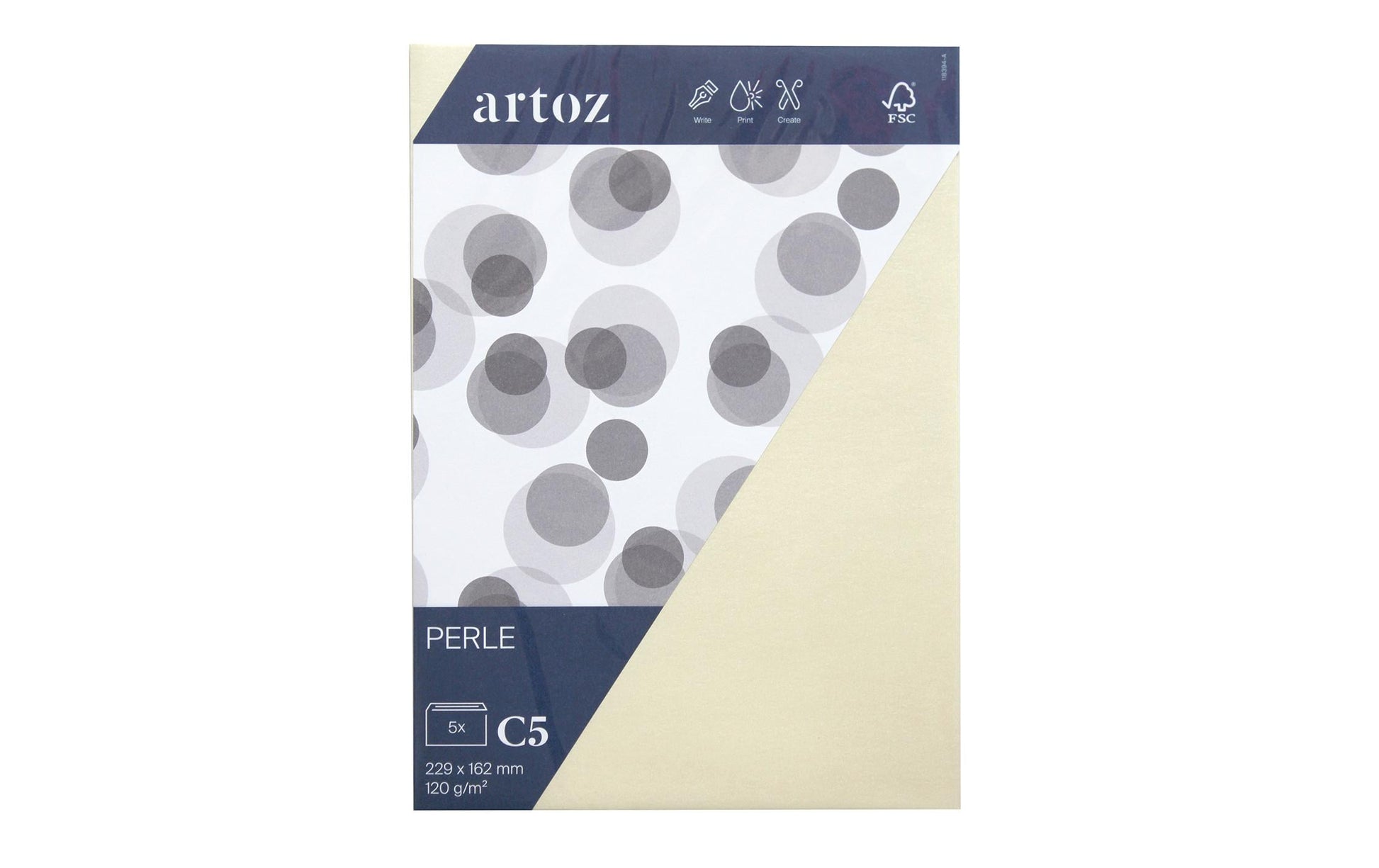 Artoz Couvert C5, ohne Fenster, elfenbein, 120 g/m² – 5 Stk.