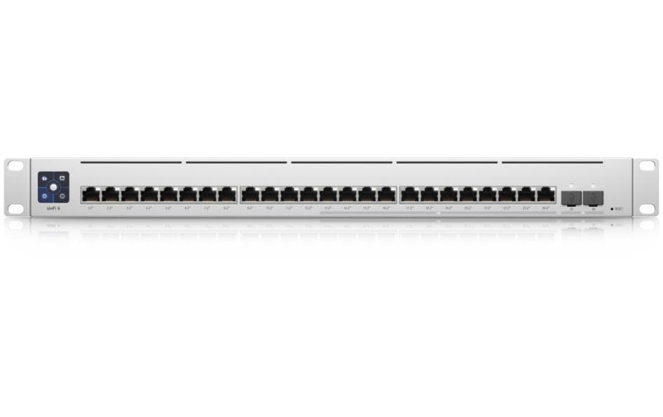 Ubiquiti USW-ENTERPRISE-24-POE Switch – 12× 2,5GbE, 12× GbE, 2× SFP+, 400 W PoE, für 19" Rack