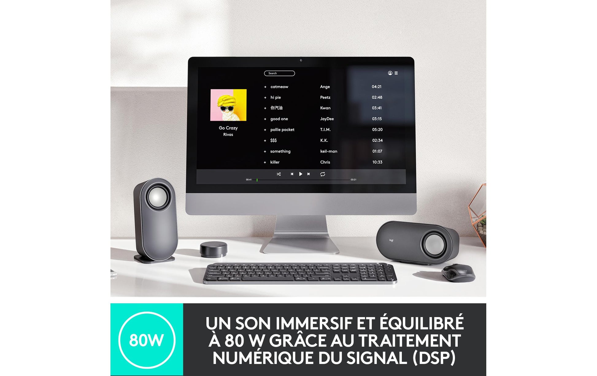 Logitech Z407 – PC-Lautsprecher-Set – mit Subwoofer, Bluetooth, kabelgesteuerte Steuerung, Graphit