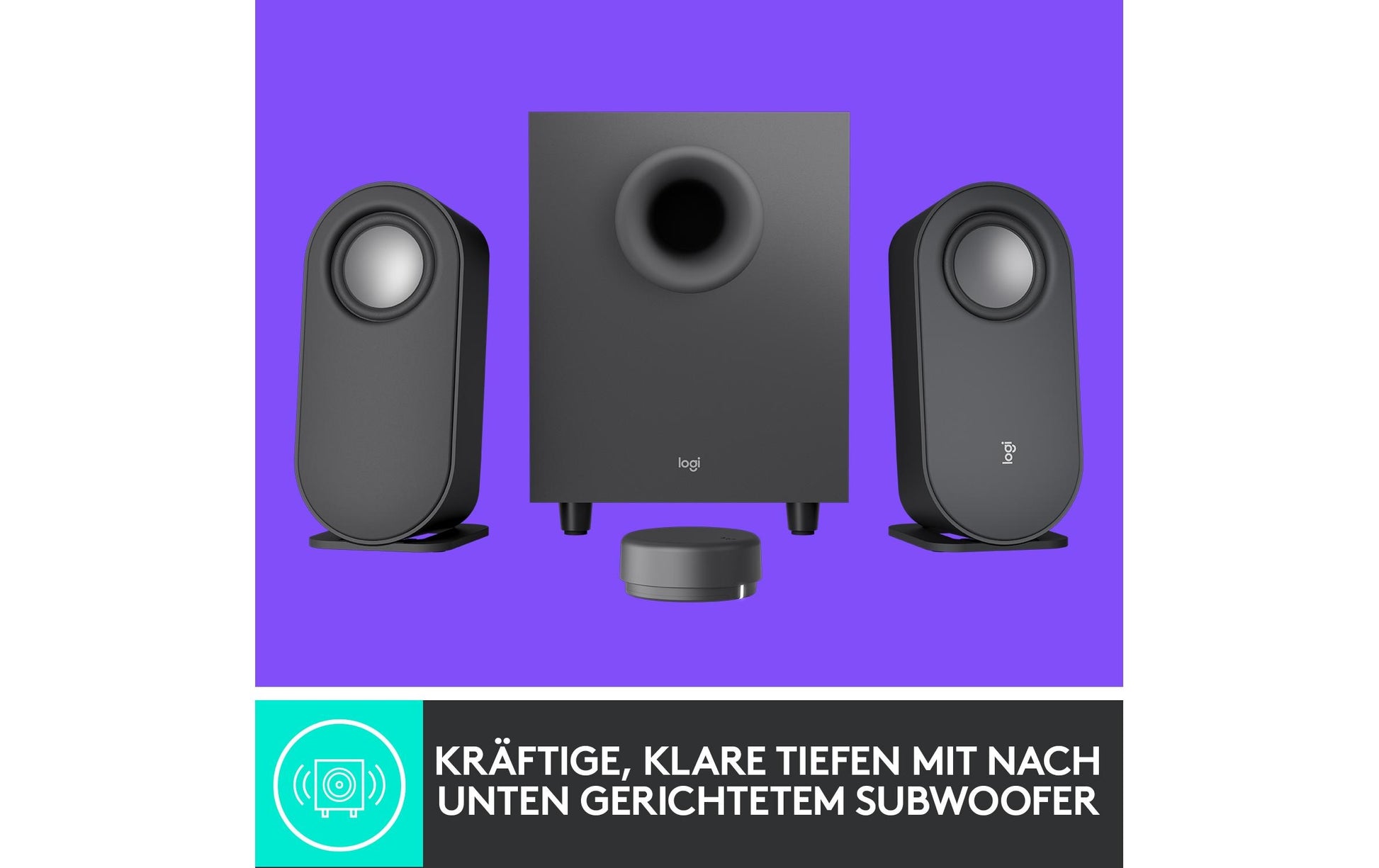 Logitech Z407 – PC-Lautsprecher-Set – mit Subwoofer, Bluetooth, kabelgesteuerte Steuerung, Graphit