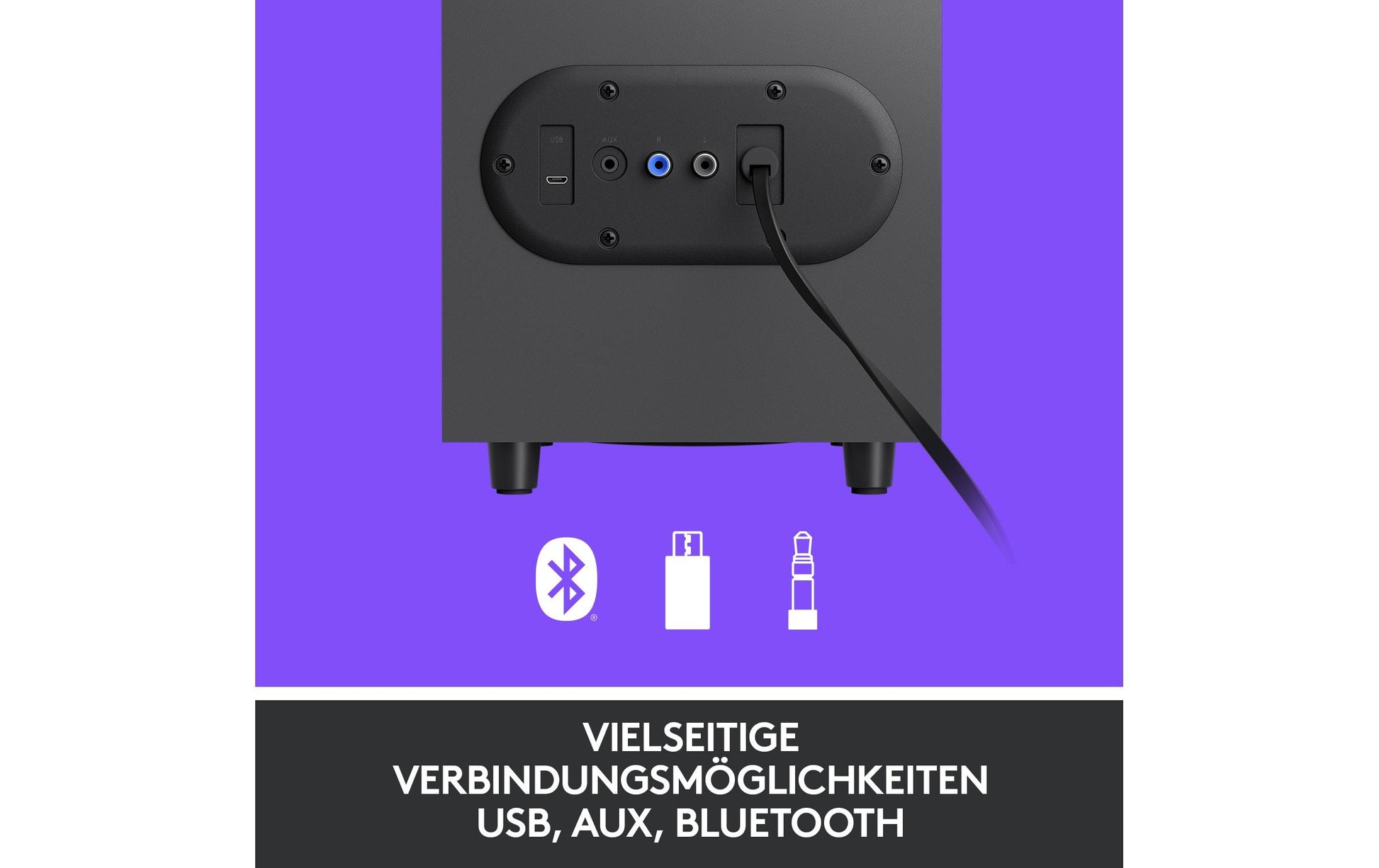 Logitech Z407 – PC-Lautsprecher-Set – mit Subwoofer, Bluetooth, kabelgesteuerte Steuerung, Graphit
