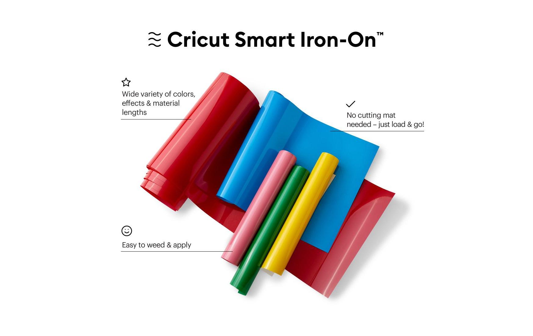 Cricut Aufbügelfolie (HTV), Vinylfolie, Weiss, 30,5 × 150 cm, für Cricut Maker, Explore & Venture