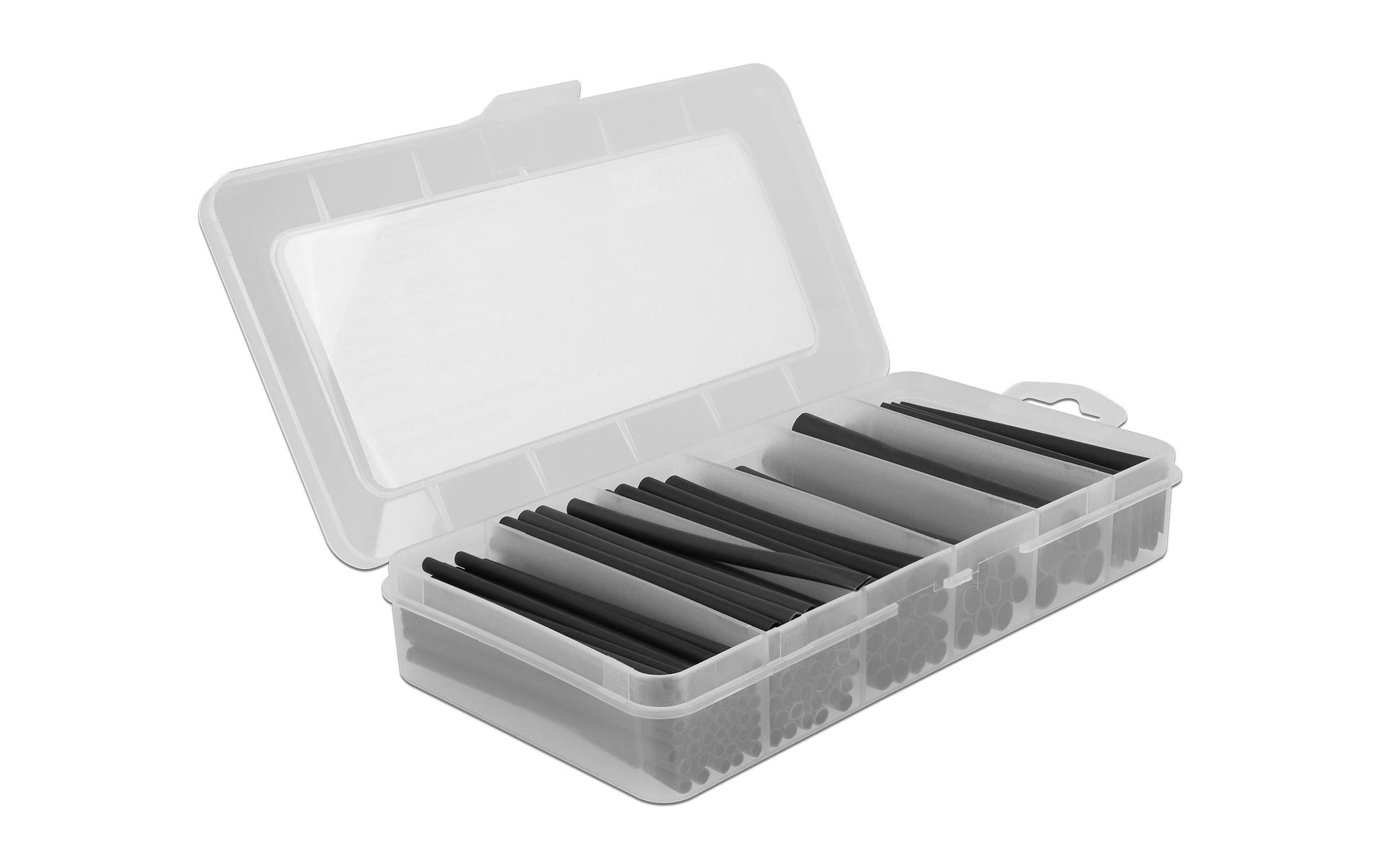 DeLOCK Schrumpfschlauch-Set, 116 Stk., Ø 4,8 mm, 10 cm – schwarz