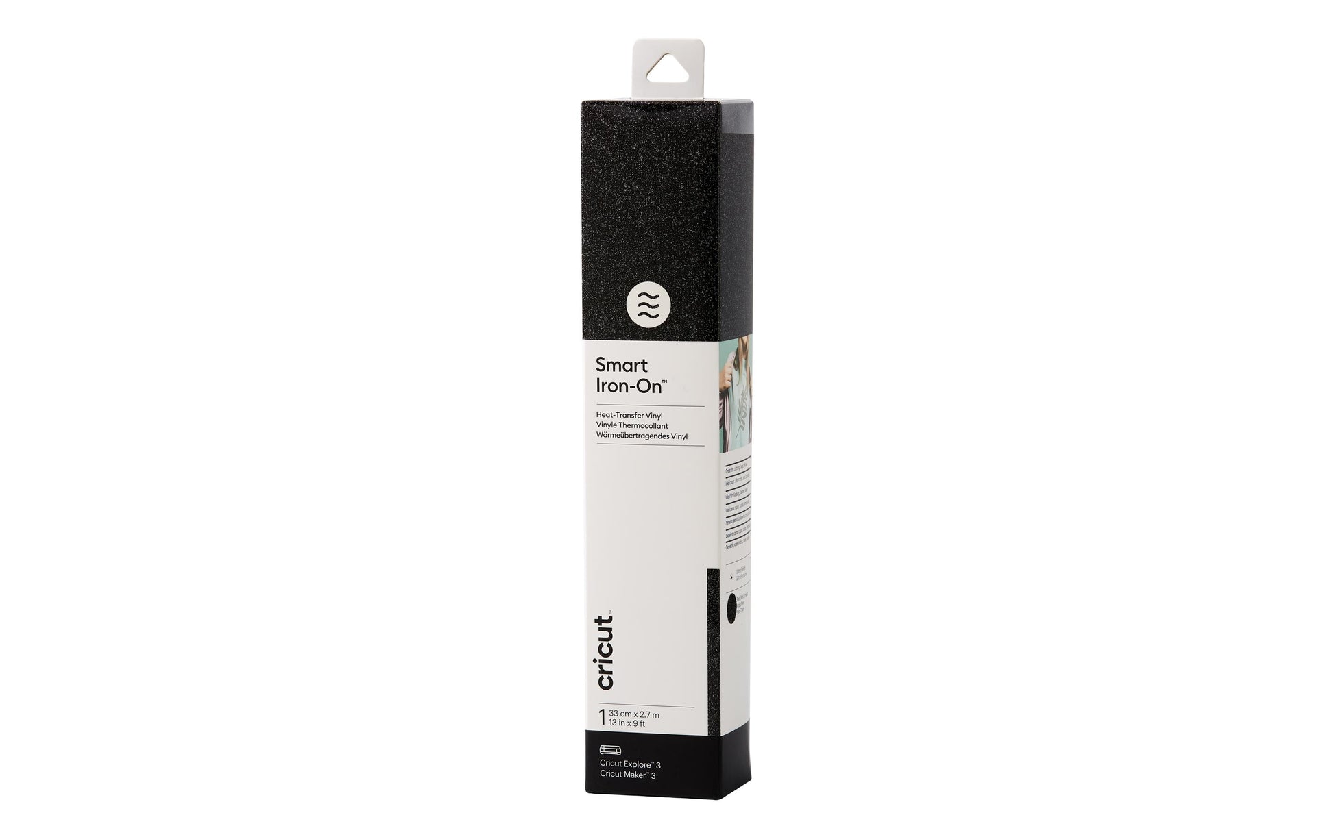 Cricut Aufbügelfolie Glitzer – Schwarz – 330 × 2730 mm – für Maker 3 und Explore Air 3