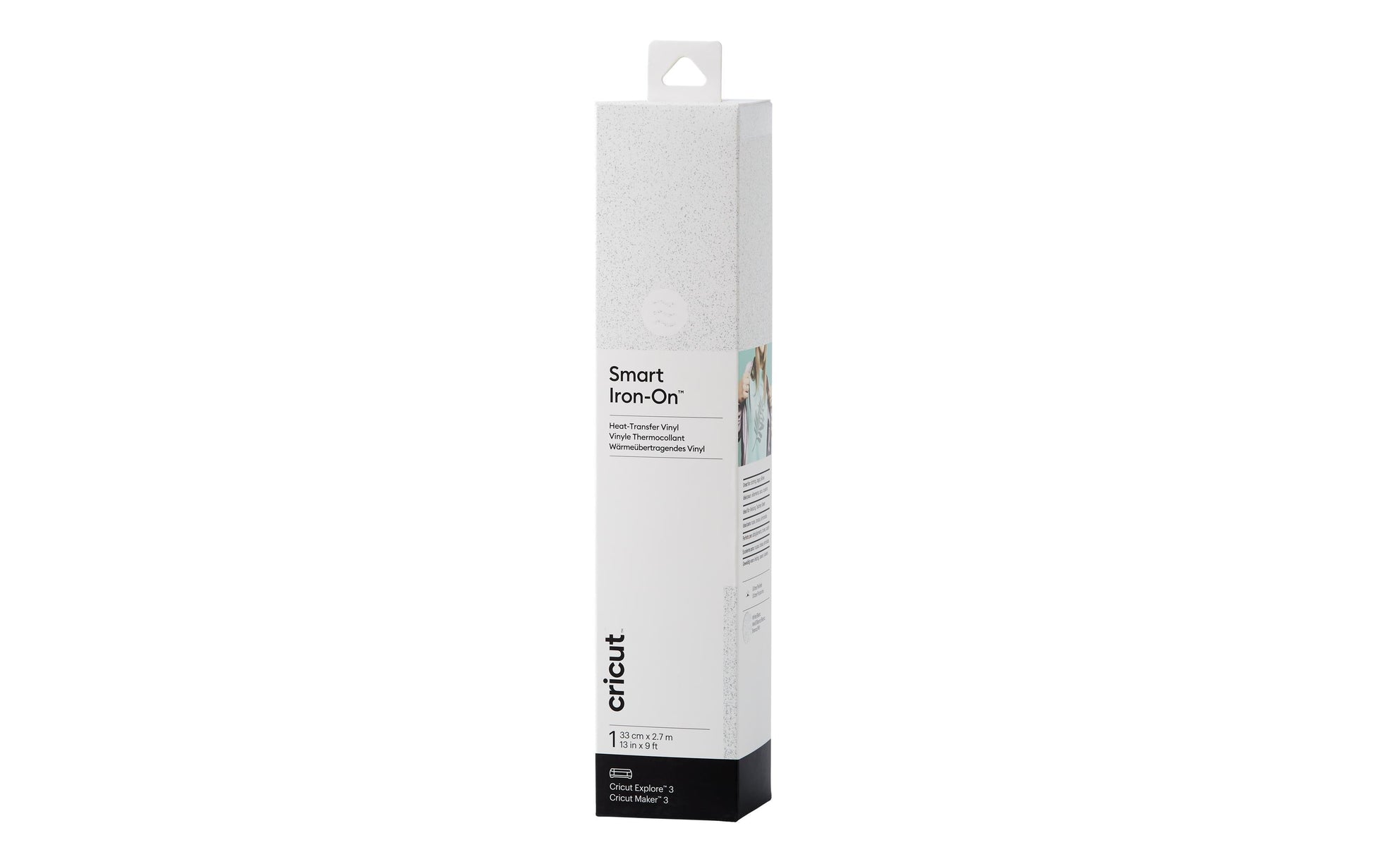 Cricut Aufbügelfolie Glitzer – Weiss – 330 × 2730 mm – für Maker 3, Explore Air 3
