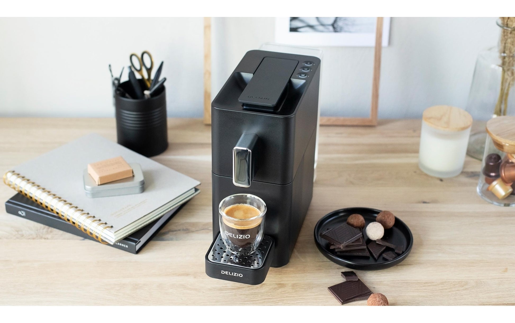Delizio Carina Kapselmaschine – für Delizio-Kapseln, 19 bar, 0,9 l, Schwarz