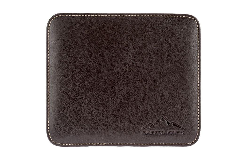 Alpenleder Bregenz – Mauspad – 200 × 170 mm, Leder, Schwarz, Anti-Rutsch-Basis