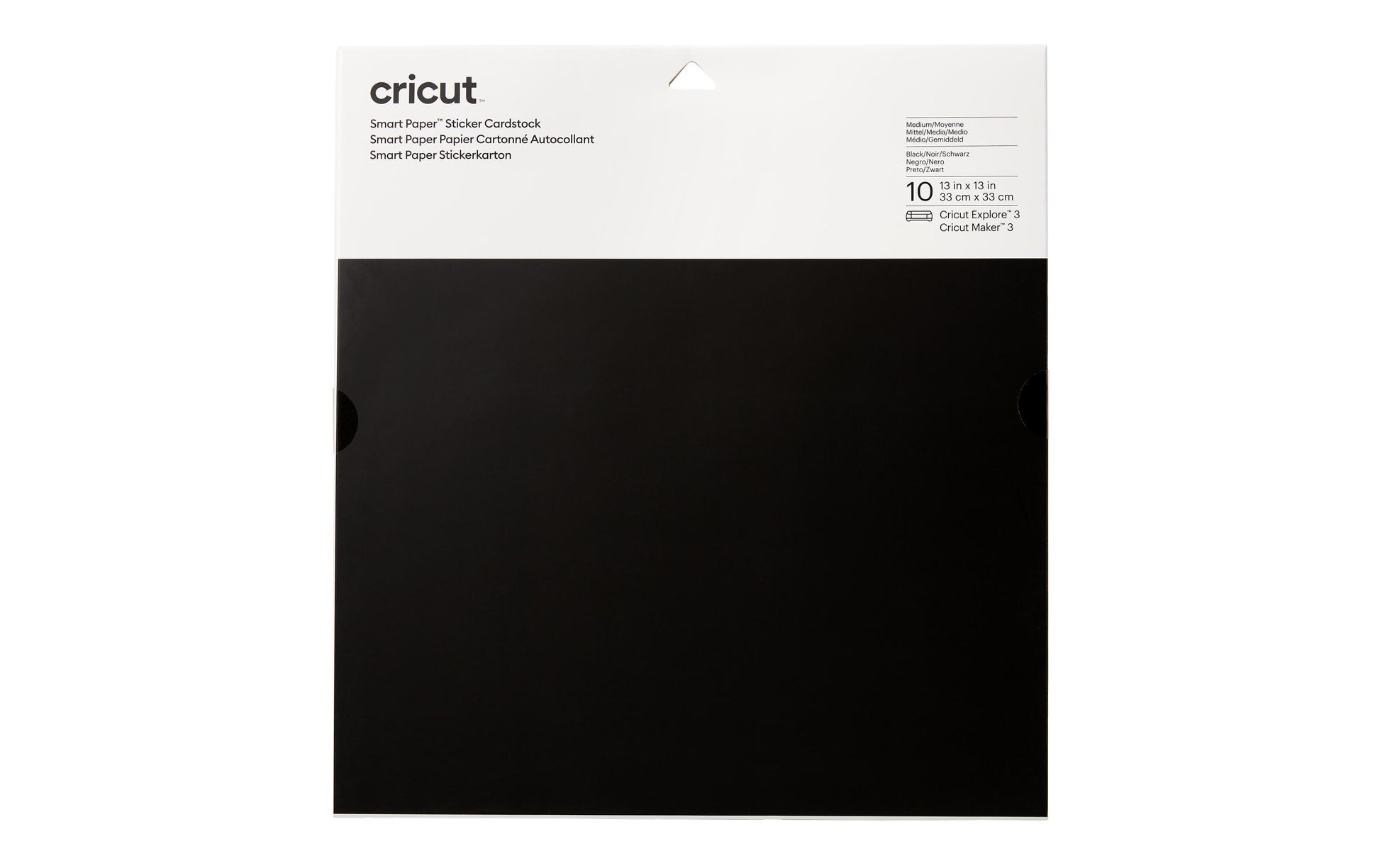 Cricut Stickerpapier – für Cricut Maker 3 und Explore 3 – 330 × 330 mm – 210 g/m² – schwarz – 10 Stk.
