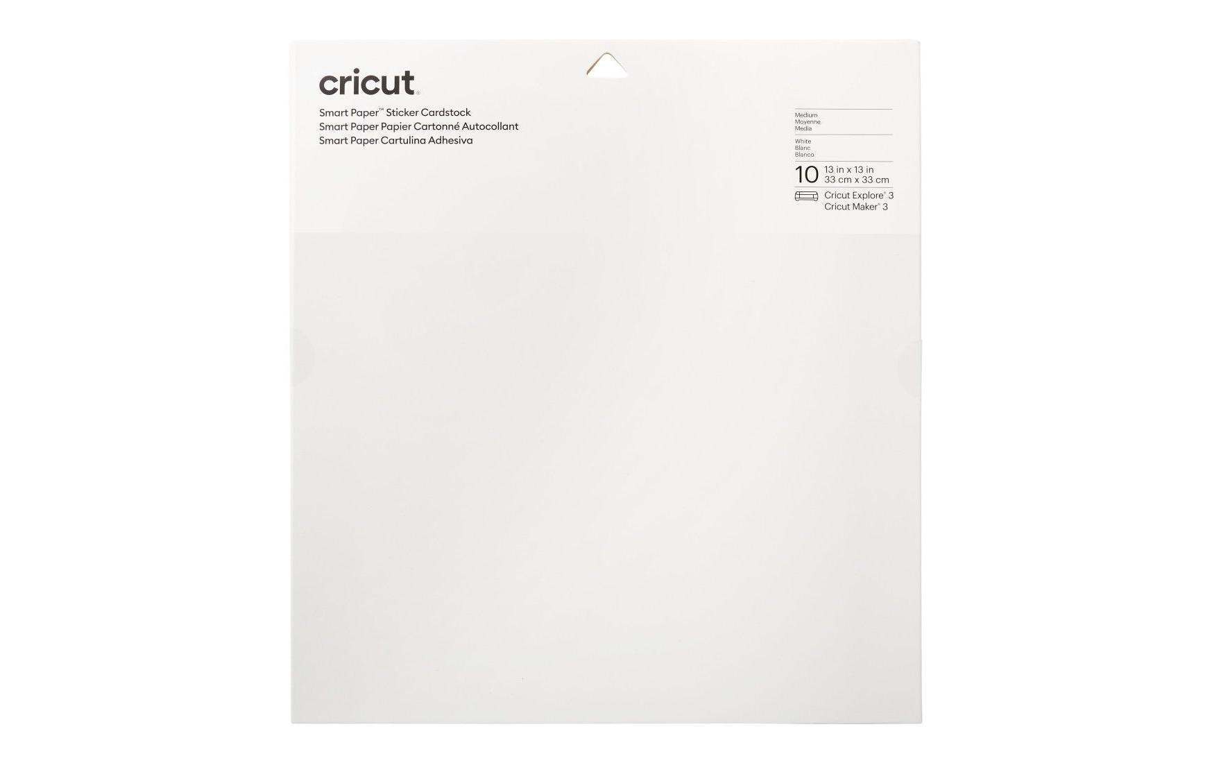 Cricut Stickerpapier, Smart Paper – für Cricut Maker 3, Explore 3 – 330 × 330 mm – 210 g/m² – weiss