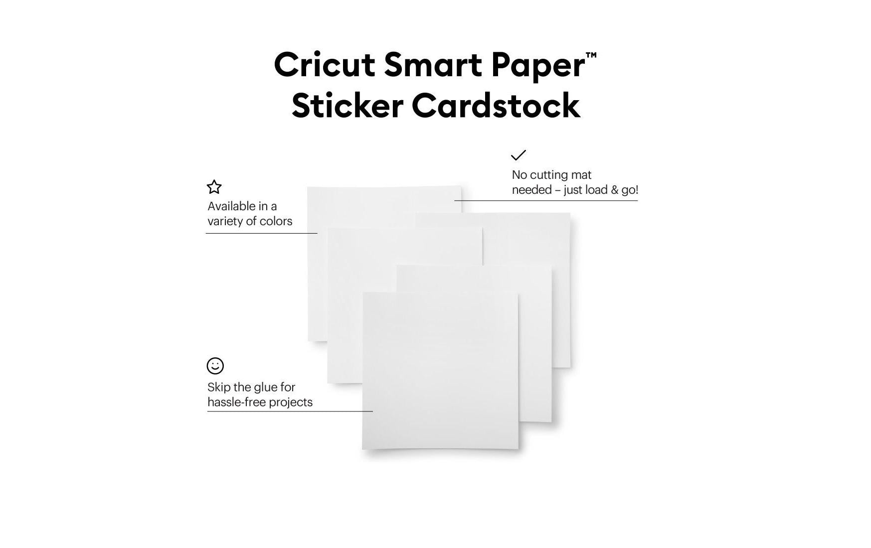 Cricut Stickerpapier, Smart Paper – für Cricut Maker 3, Explore 3 – 330 × 330 mm – 210 g/m² – weiss