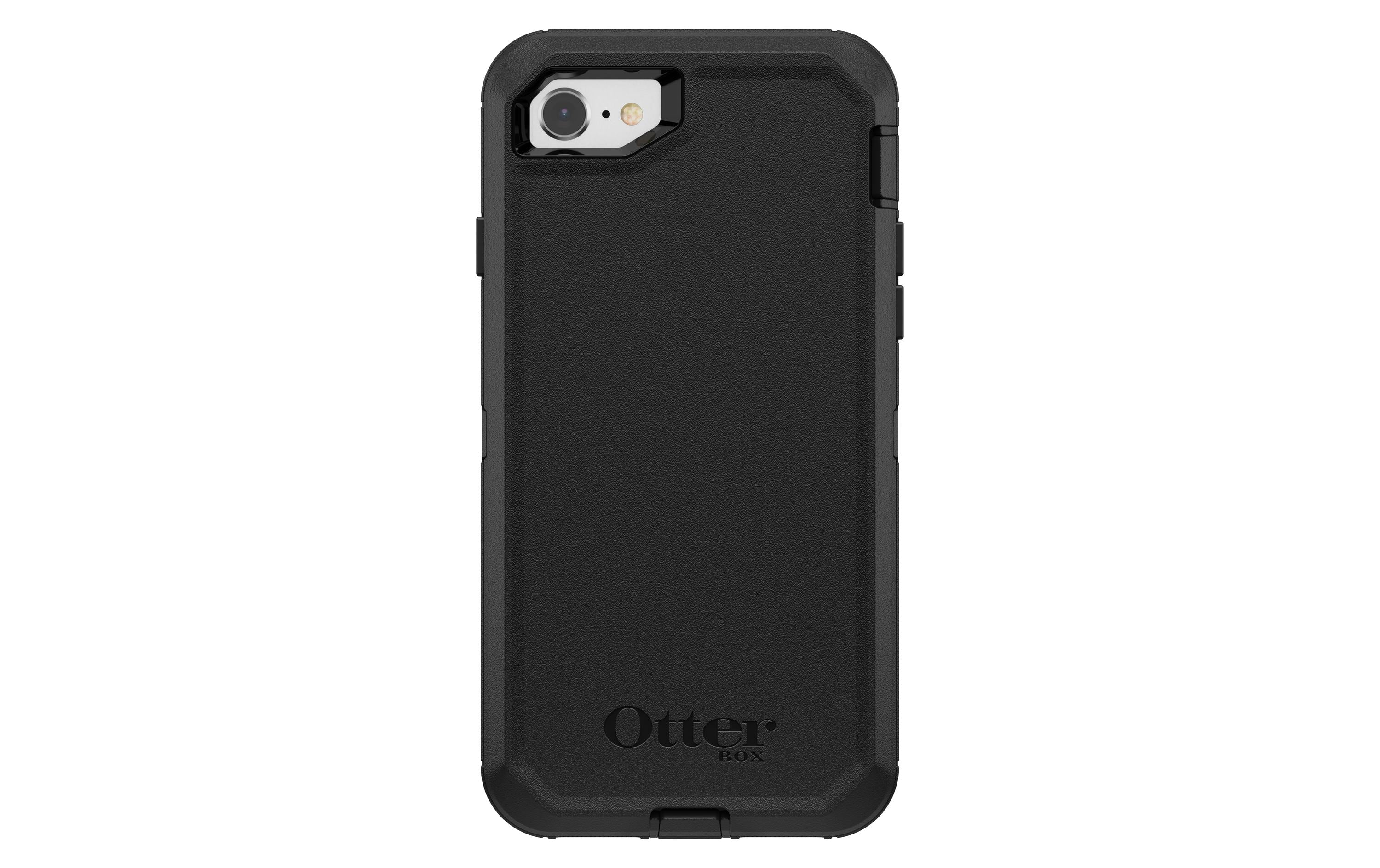 OtterBox Defender Series Robustes Case – für Apple iPhone 8, Gummi, Schwarz, integrierter Displayschutz