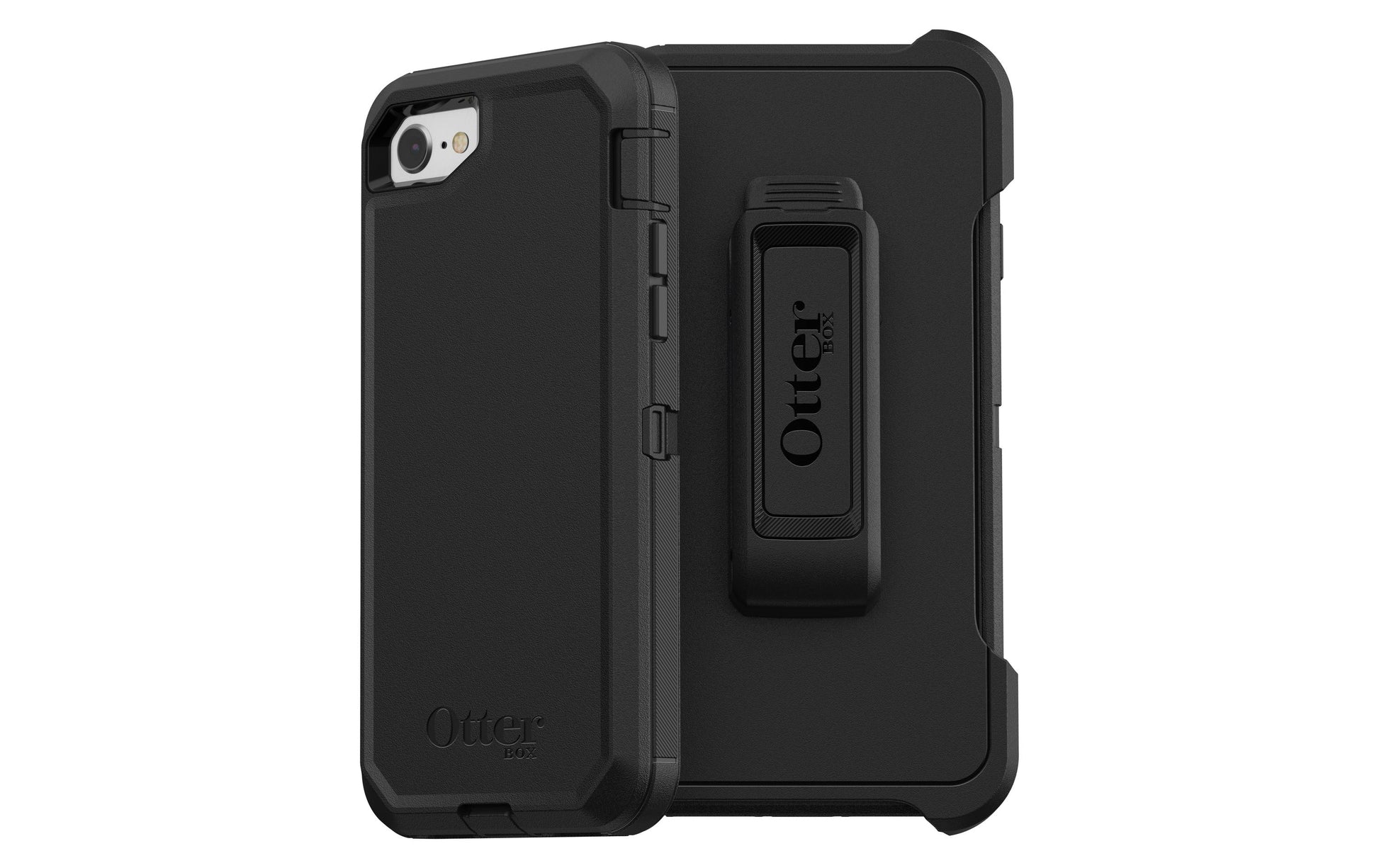 OtterBox Defender Series Robustes Case – für Apple iPhone 8, Gummi, Schwarz, integrierter Displayschutz