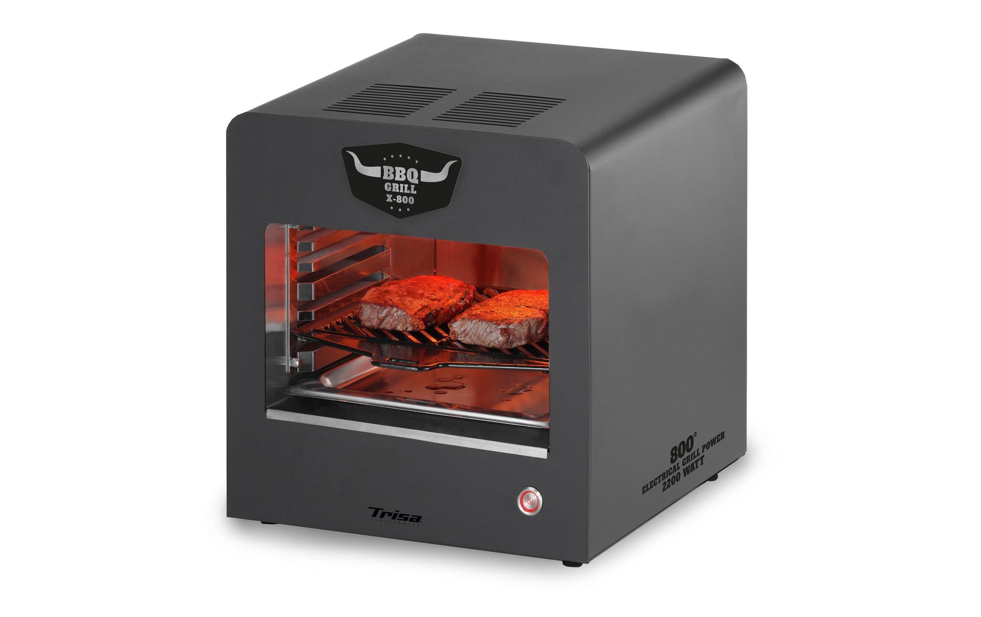 Trisa Oberhitzegrill X-800 – 800 °C, 2400 W, 1 Brenner, Metall – Anthrazit/Schwarz