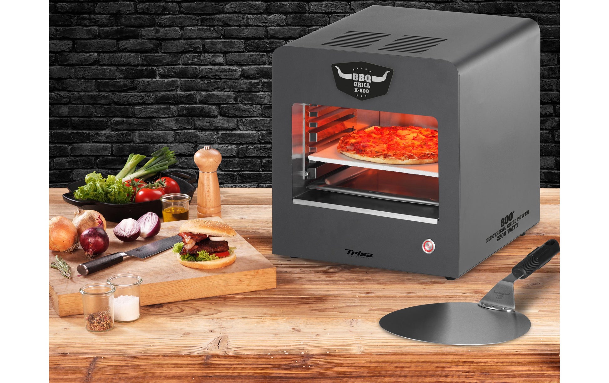 Trisa Oberhitzegrill X-800 – 800 °C, 2400 W, 1 Brenner, Metall – Anthrazit/Schwarz